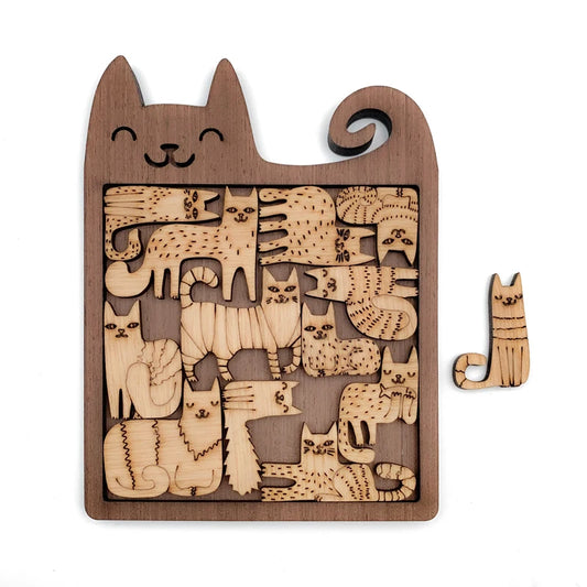 3D Wooden Cat Puzzle - 3D Wooden Puzzle | MeowManic