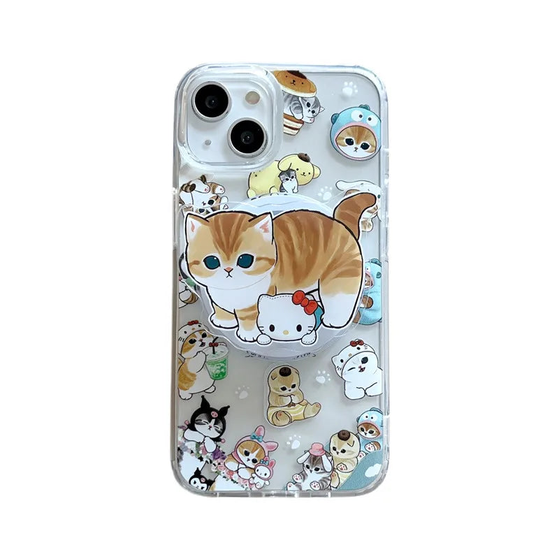 Cute Mofusand Cat Magsafe Phone Case For iPhone with PopGrip – MeowManic